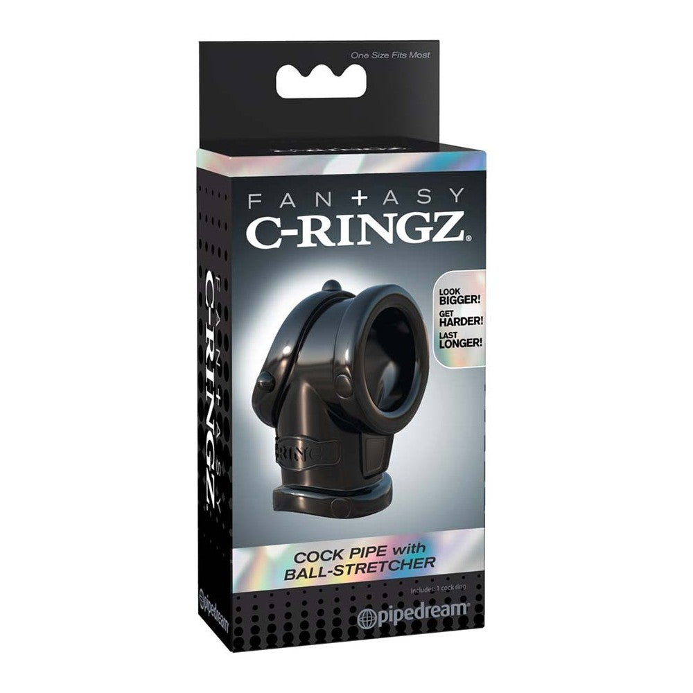 Pipedream Fantasy C-Ringz Cock Pipe Ball-Strecher Destekli Penis Halkası