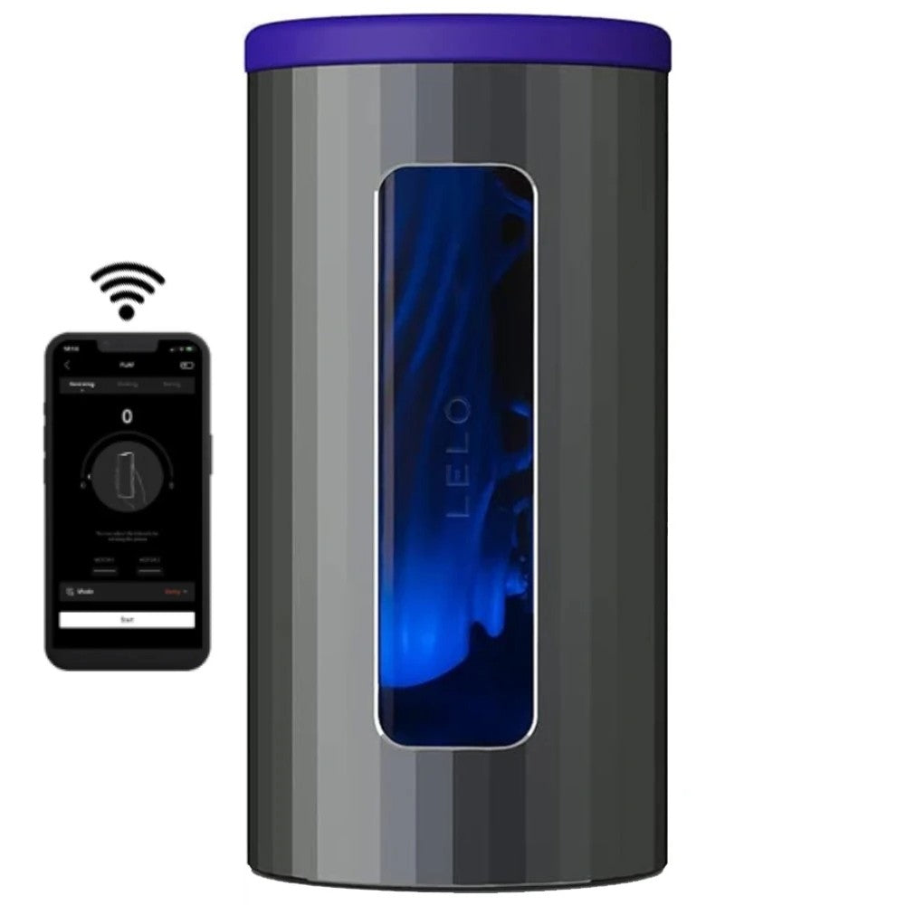 Lelo F1 V2 Masturbator Gun Metal Telefon Kontrol Masturbator Blue