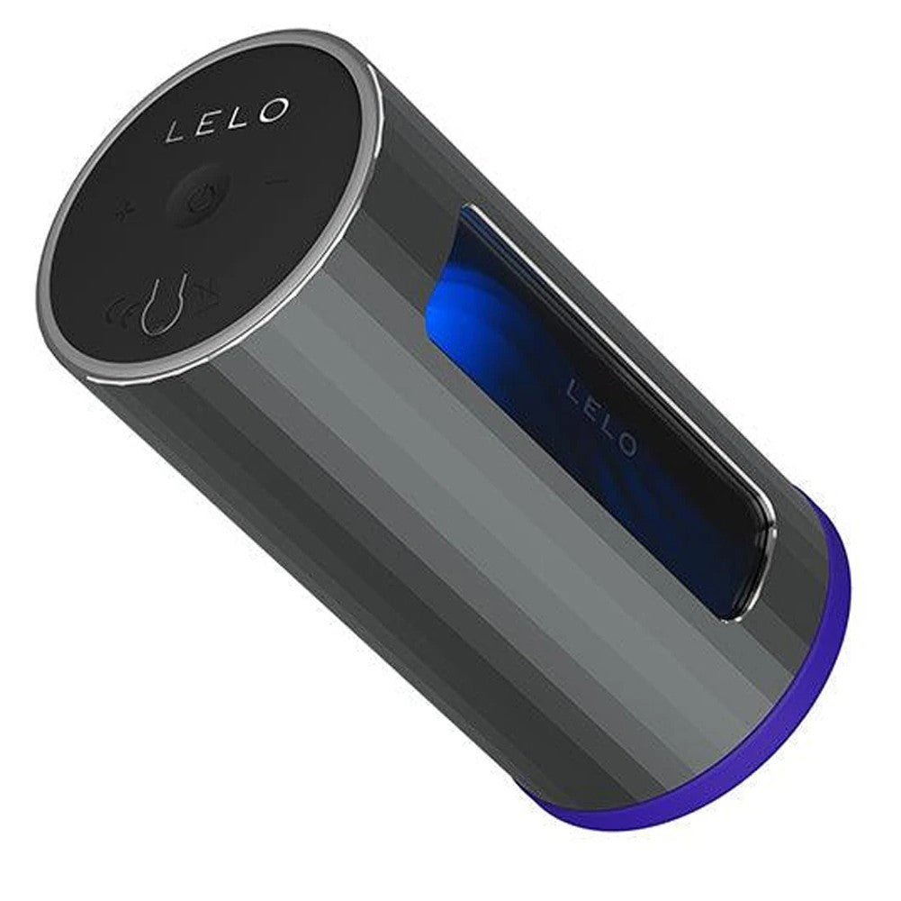 Lelo F1 V2 Masturbator Gun Metal Telefon Kontrol Masturbator Blue