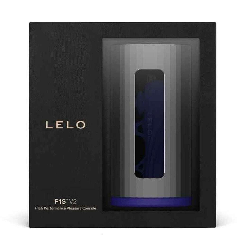 Lelo F1 V2 Masturbator Gun Metal Telefon Kontrol Masturbator Blue