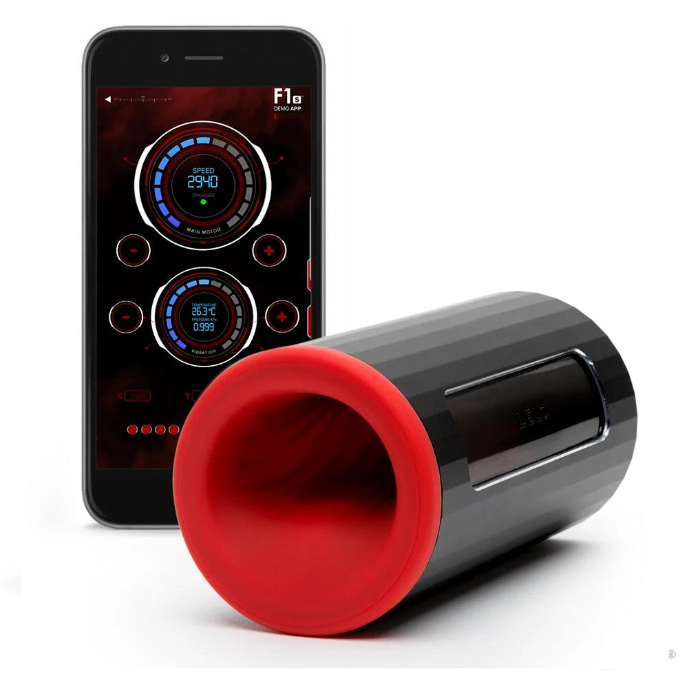 Lelo F1 V2 Masturbator Gun Metal Telefon Kontrol Masturbator Red