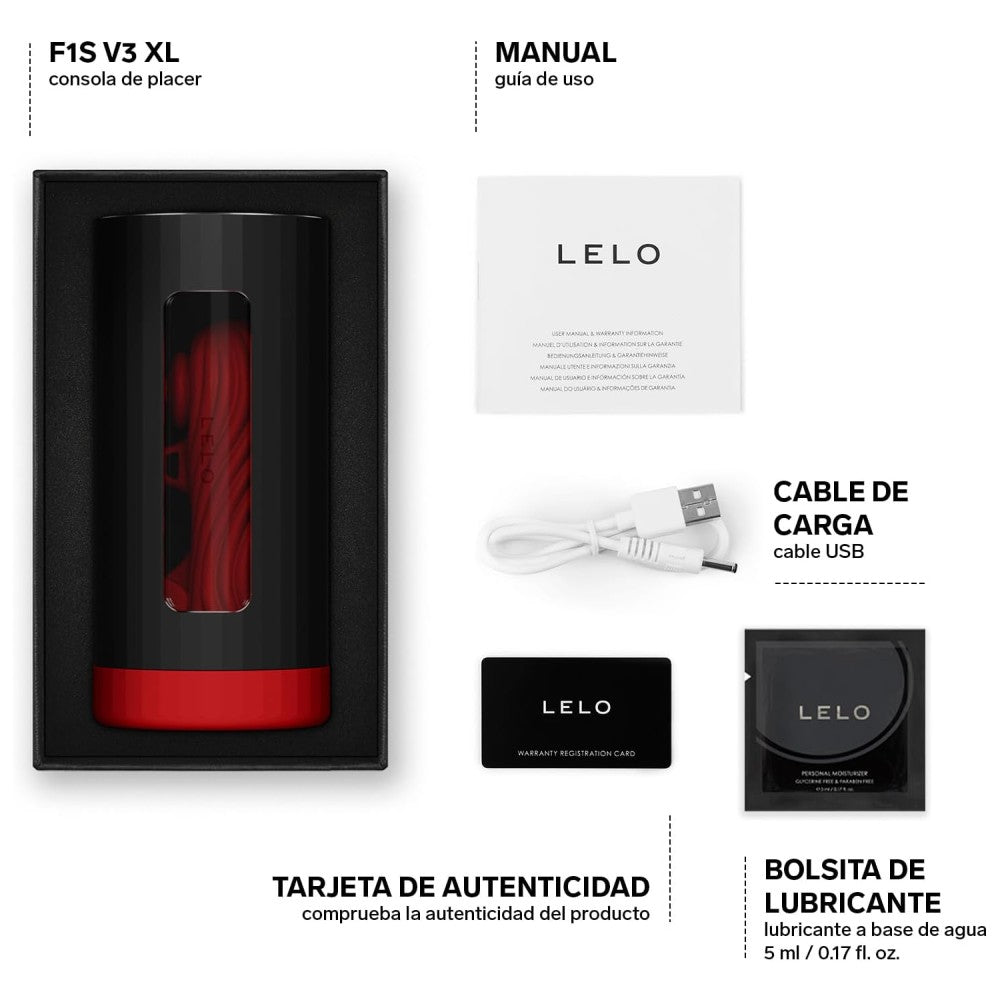 Lelo F1S V3 XL Uygulama Kontrollü Çift Motorlu Stimülatör Sensör ve Seyir Kontrolü Masturbator Red