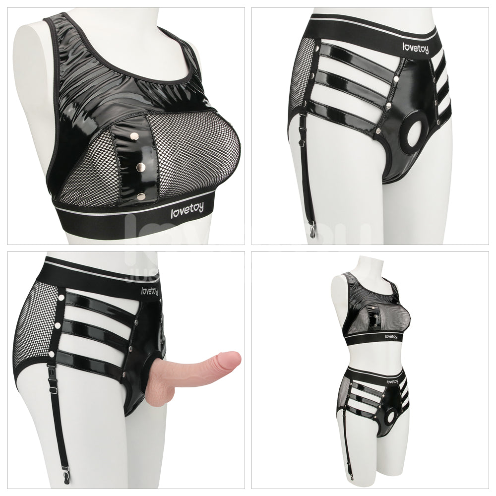 Lovetoy Rebellion Reign Iconic Harness Strap on Set LV781001B M/L