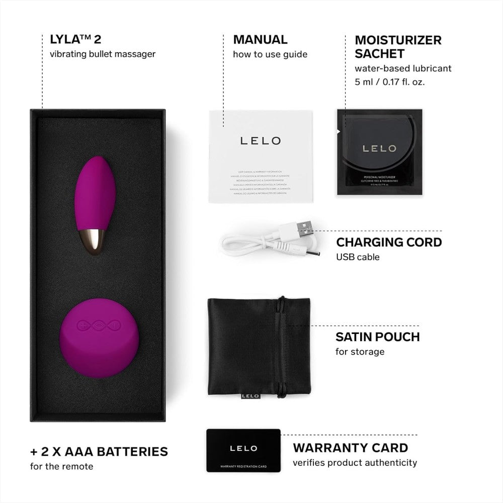 Lelo Lyla 2 Remote Control Egg Giyilebilir Vibrator Deep Rose