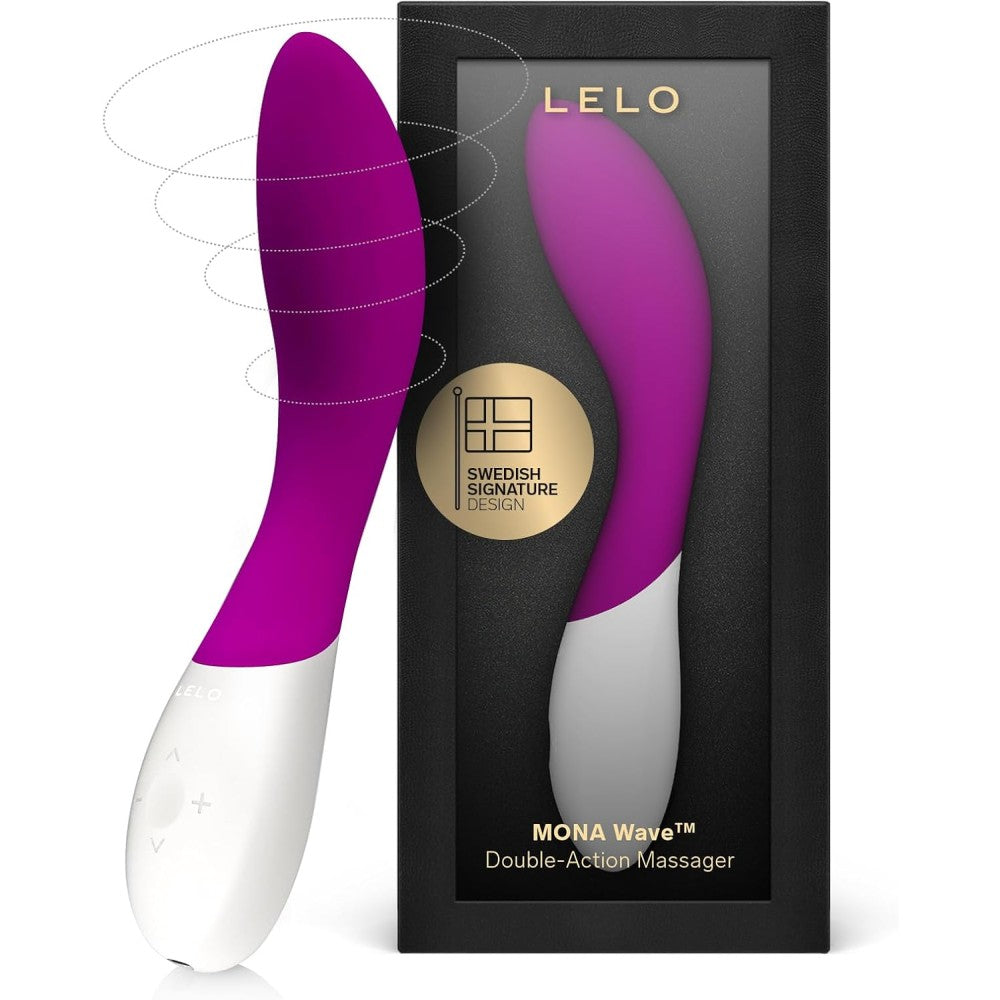 Lelo Mona Wave Double Action Massager Vibrator Deep Rose