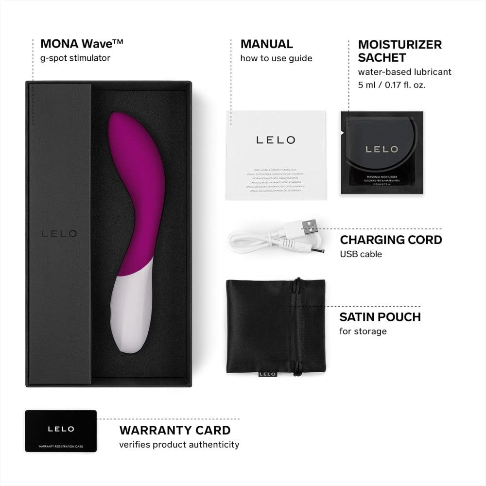 Lelo Mona Wave Double Action Massager Vibrator Deep Rose