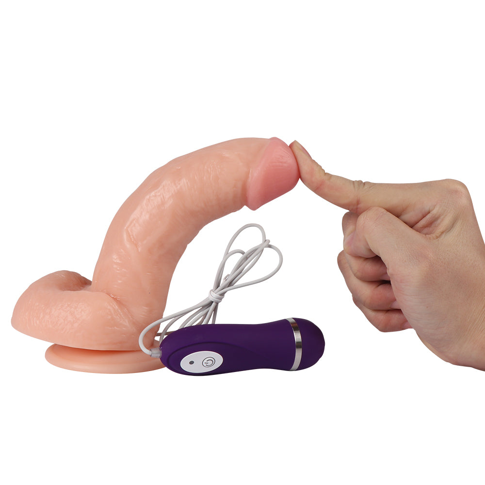 Shequ Kassadin Vibrating Dildo 18 cm Titreşimli Realistik Penis SQ-WBC10029-V