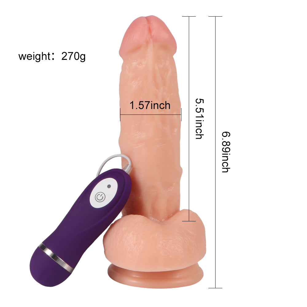 Shequ Kassadin Vibrating Dildo 18 cm Titreşimli Realistik Penis SQ-WBC10029-V