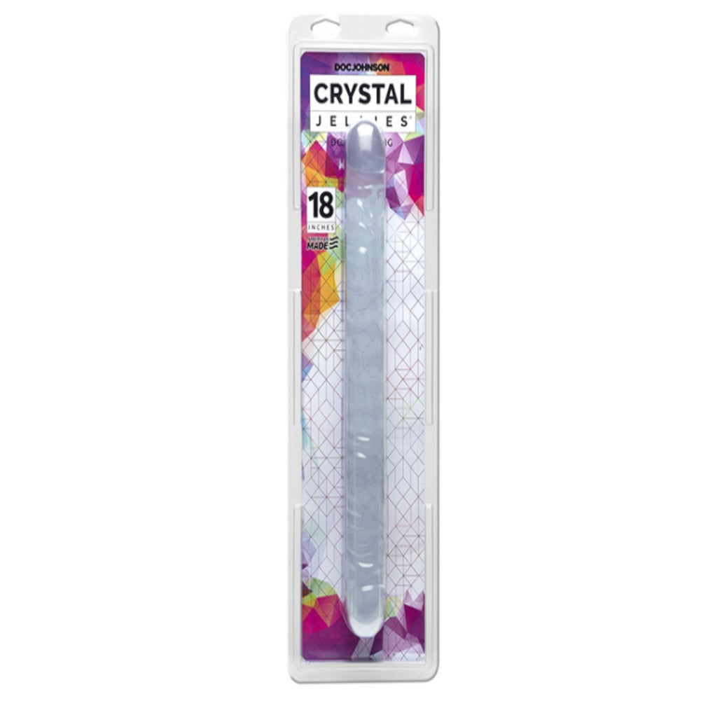 Doc Johnson Crystal Jellies Double Dong 45 cm Çift Taraflı Dildo Clear