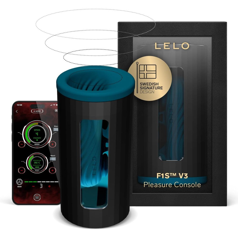 Lelo F1S V3 Teal Uygulama Kontrollü Çift Motorlu Sensör ve Yapay Zeka Etkileşimli Masturbator Blue