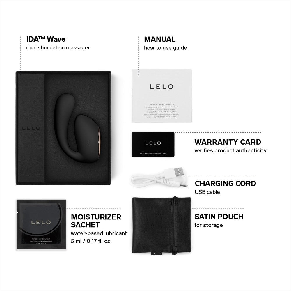 Lelo İda Wave Dual Stimulation Massager Telefon Kontrollü Vibrator Black