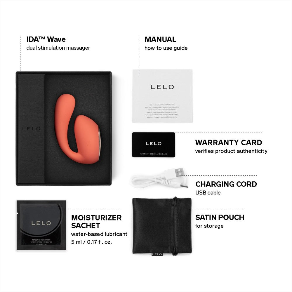 Lelo İda Wave Dual Stimulation Massager Telefon Kontrollü Vibrator Coral