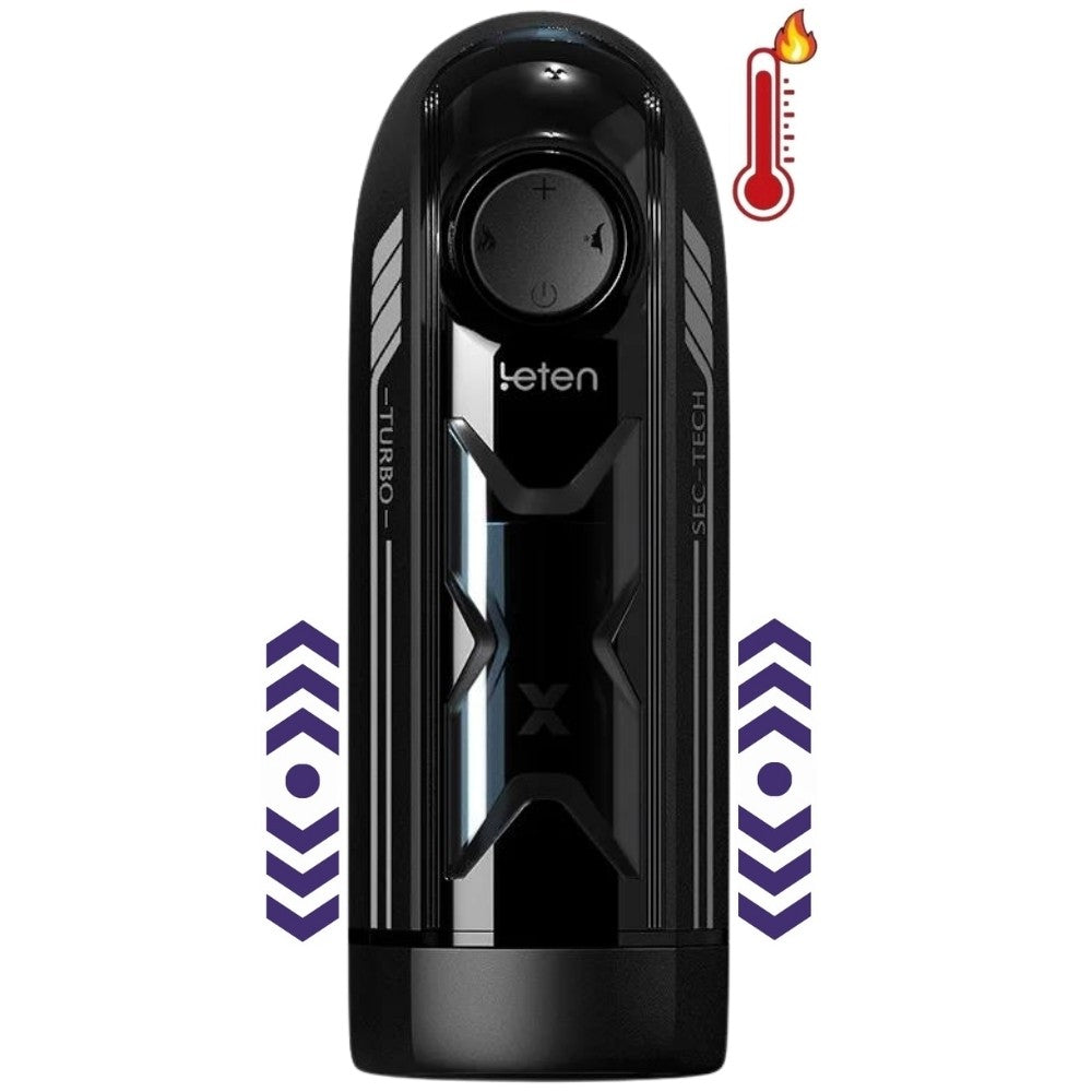 Leten X-Turbo İleri Geri Hareketli Isıtmalı ve Sesli Otomatik Masturbator Black