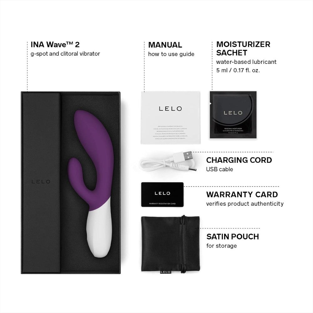 Lelo İna Wave 2 G-Spot Clitoral Vibrator Plum