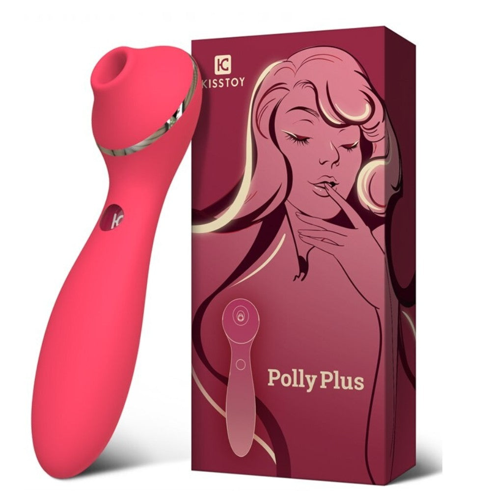 KISSTOY Polly Plus 2 In 1 Emiş Güçlü Klitoral Vibrator Red