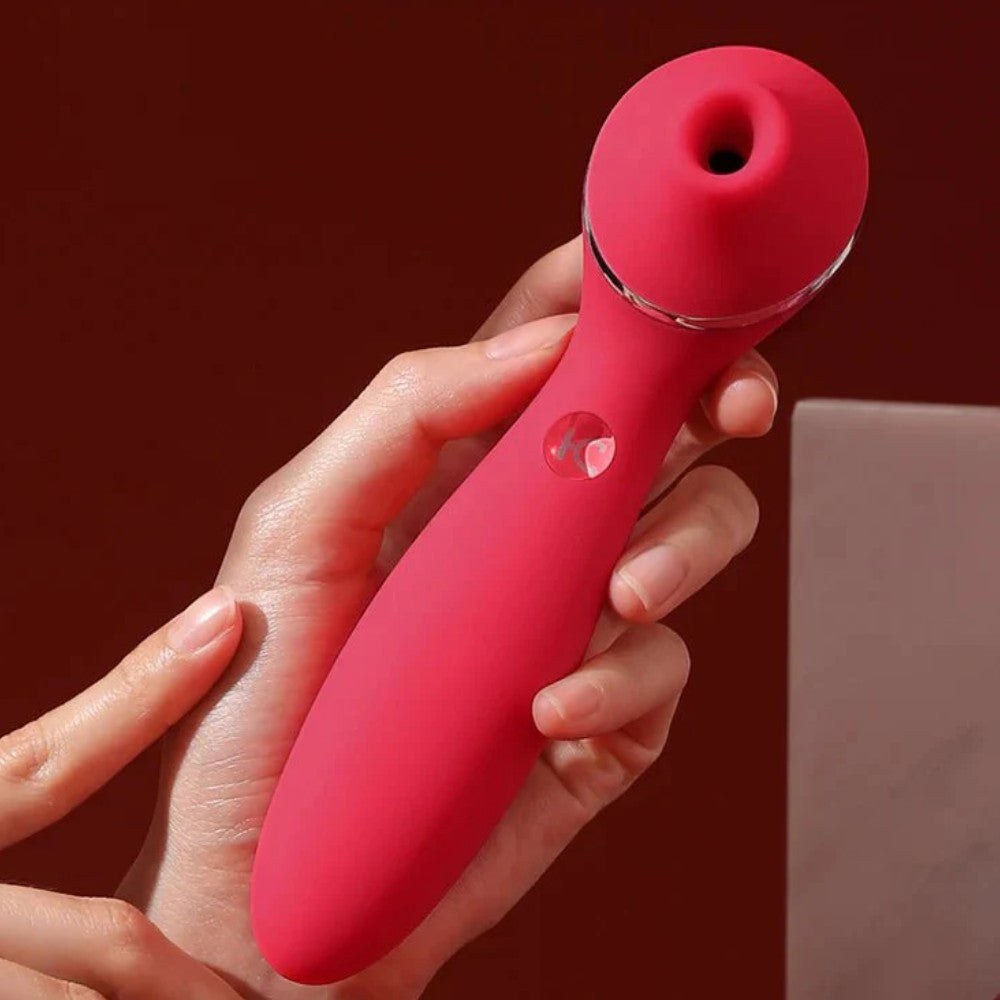 KISSTOY Polly Plus 2 In 1 Emiş Güçlü Klitoral Vibrator Red