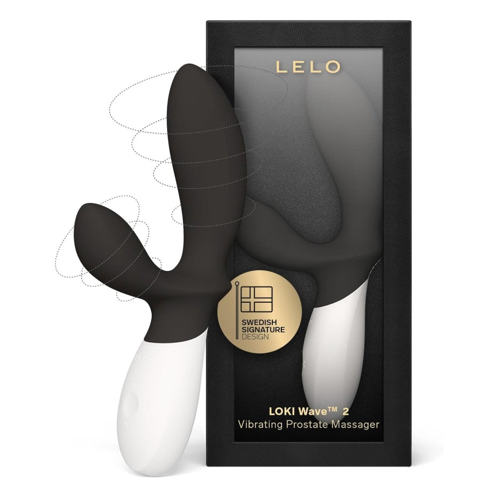 Lelo Loki Wave 2 Vibrating Prostate Massager Rabbit Vibrator Black