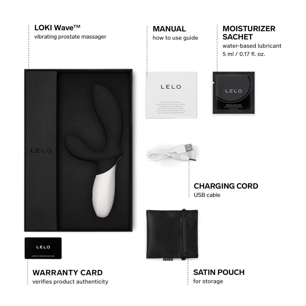 Lelo Loki Wave Prostate Massager Vibrator Obsidian Black