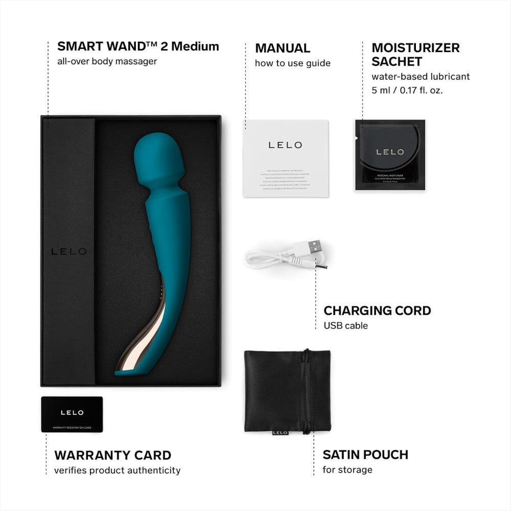 Lelo Smart Wand 2 Medium Professional Masaj Wand Vibrator Aqua