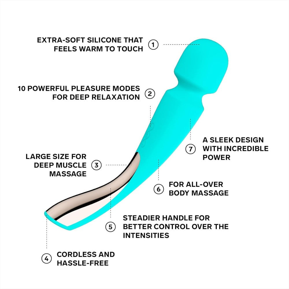 Lelo Smart Wand 2 Large Professional Masaj Wand Vibrator Aqua