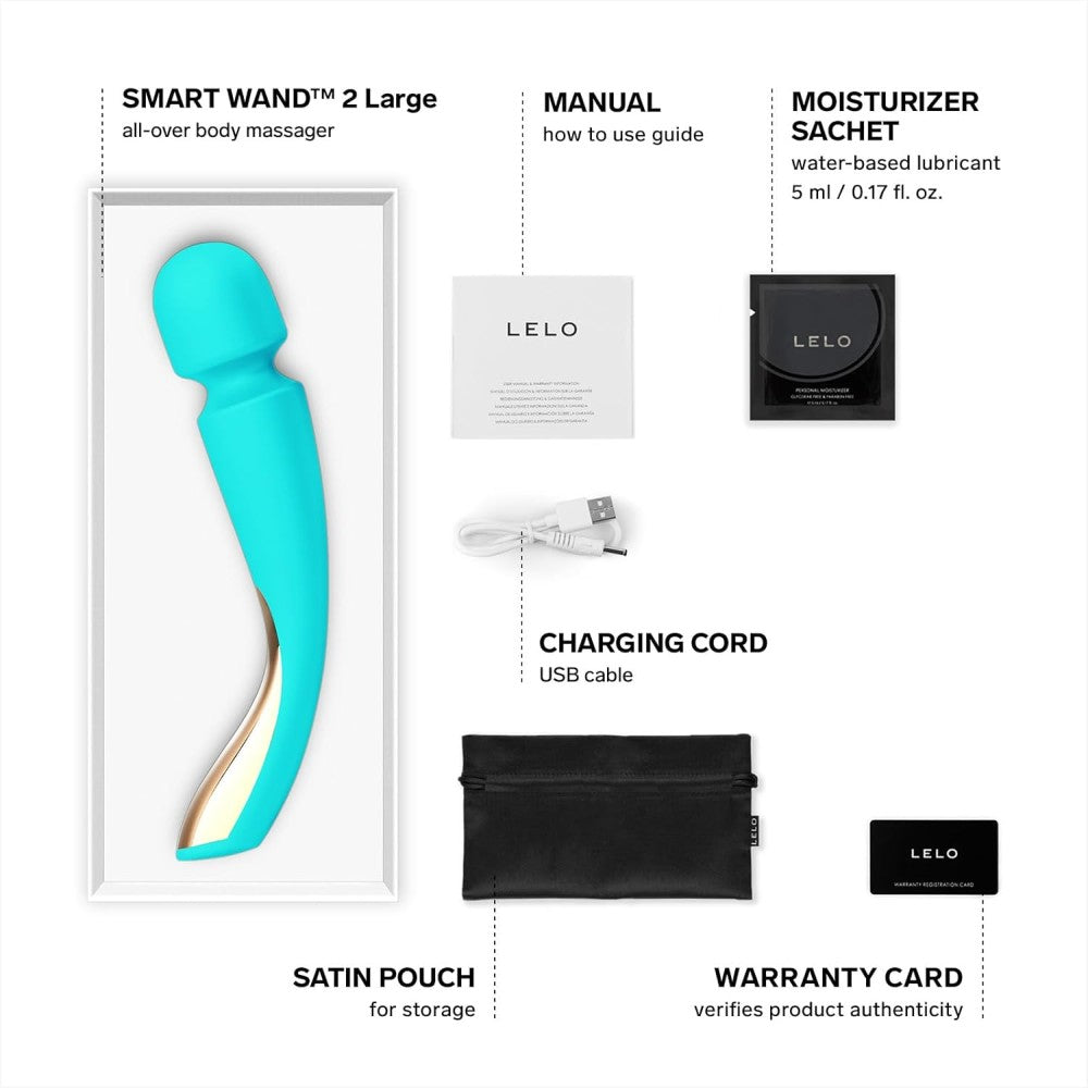 Lelo Smart Wand 2 Large Professional Masaj Wand Vibrator Aqua
