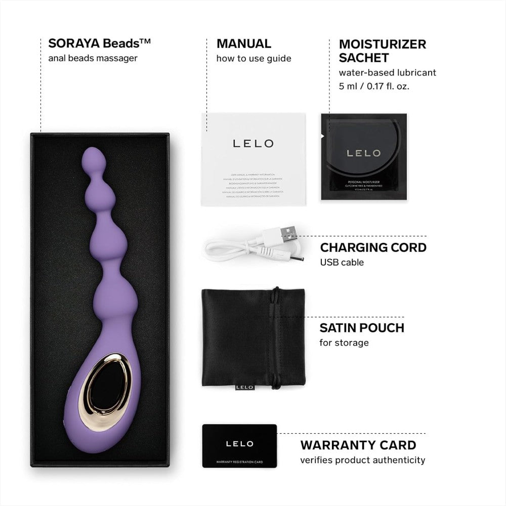 Lelo Soraya Beads Anal Beads Massager Anal Boncuk Vibrator Violet Dusk