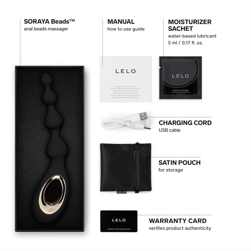 Lelo Soraya Beads Anal Beads Massager Anal Boncuk Vibrator Black