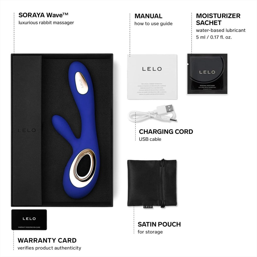 Lelo Soraya Wave Dual-Action Rabbit Vibrator Midnight Blue