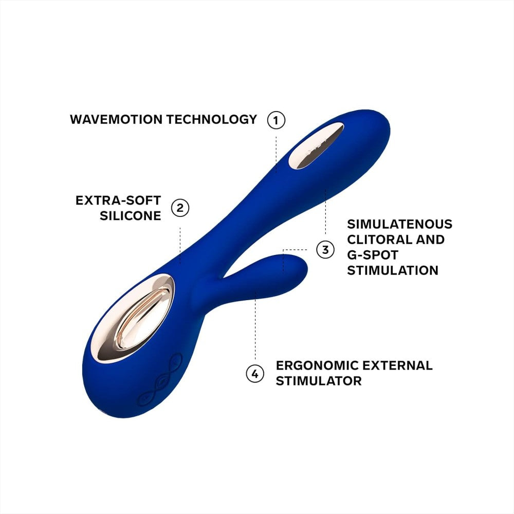 Lelo Soraya Wave Dual-Action Rabbit Vibrator Midnight Blue