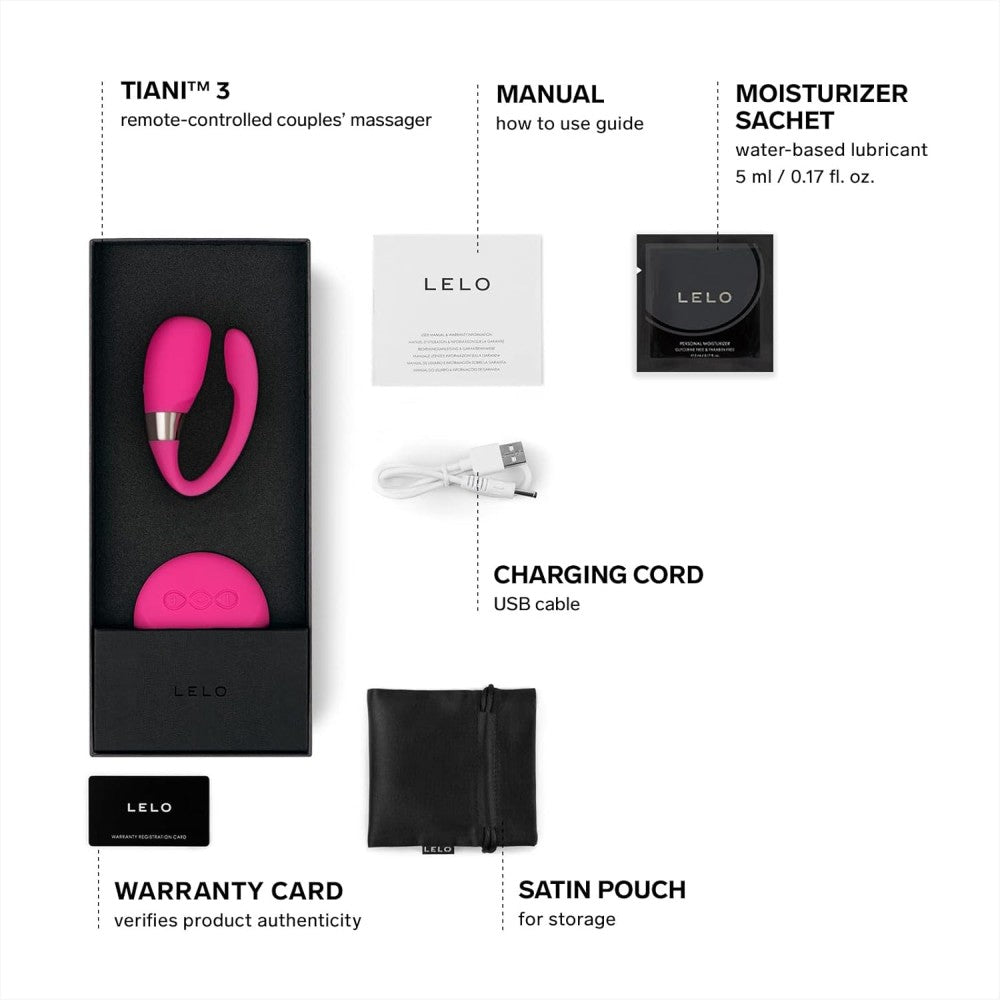 Lelo Tiani™ 3 Remote Controled Couples Massager Uzaktan Kumandalı Vibrator Cerise