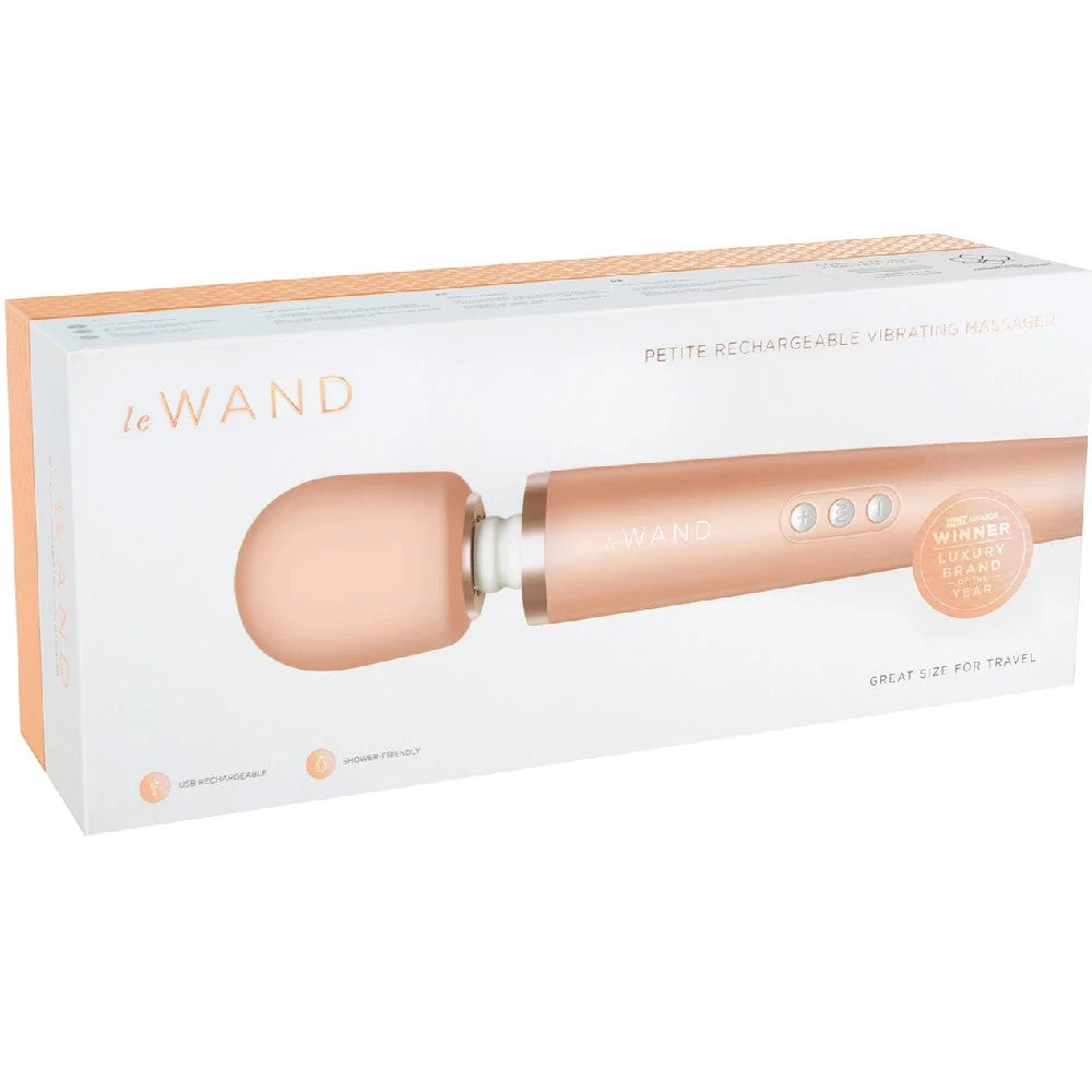 Le Wand Petite Rechargeable Vibrating Body Massager Masaj Wand Vibratör Rose Gold