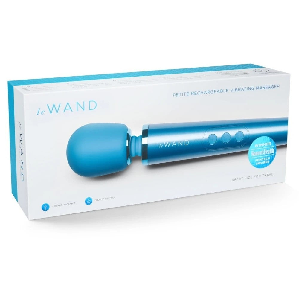 Le Wand Petite Rechargeable Vibrating Body Massager Masaj Wand Vibrator Blue