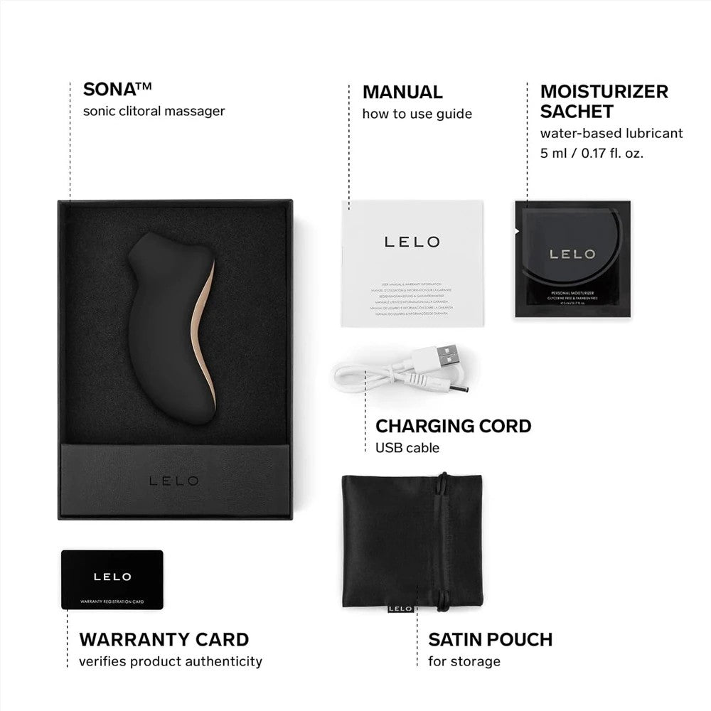Lelo Sona Cruise Sonic Clitoral Massager Emiş Güçlü Vibrator Black