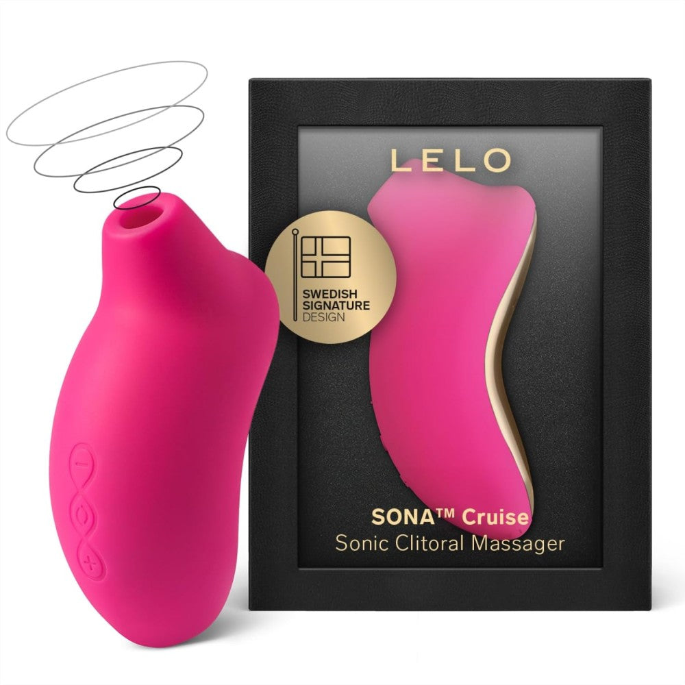 Lelo Sona Sonic Clitoral Massager Pink Emiş Güçlü Vibrator Cerise