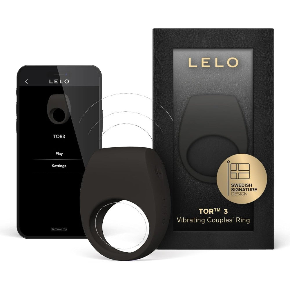 Lelo Tor 3 Vibrating Couples Ring Telefon Kontrollü Penis Halkası Black