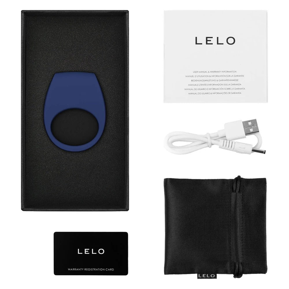 Lelo Tor 3 Vibrating Couples Ring Telefon Kontrollü Penis Halkası Base Blue
