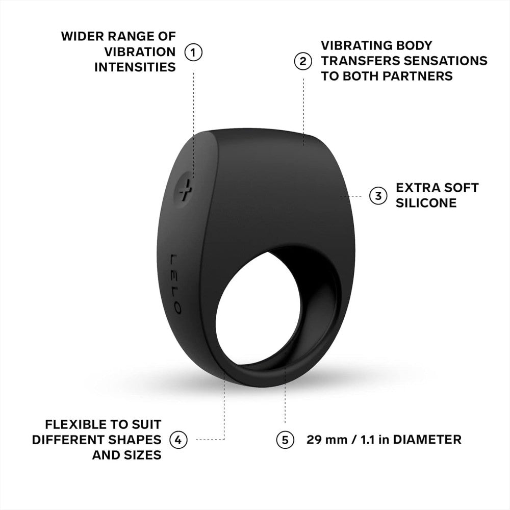 Lelo Tor 2 Vibrating Couples Ring Penis Halkası Black