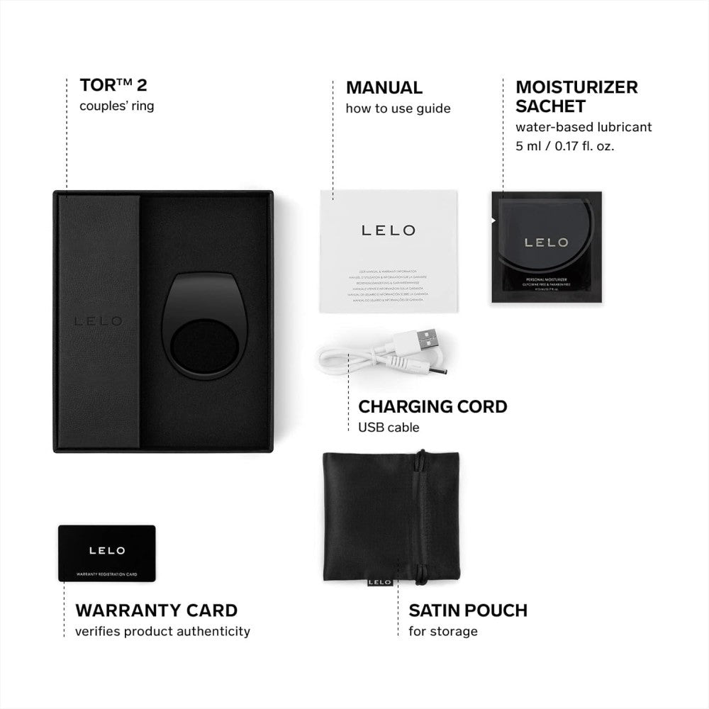 Lelo Tor 2 Vibrating Couples Ring Penis Halkası Black