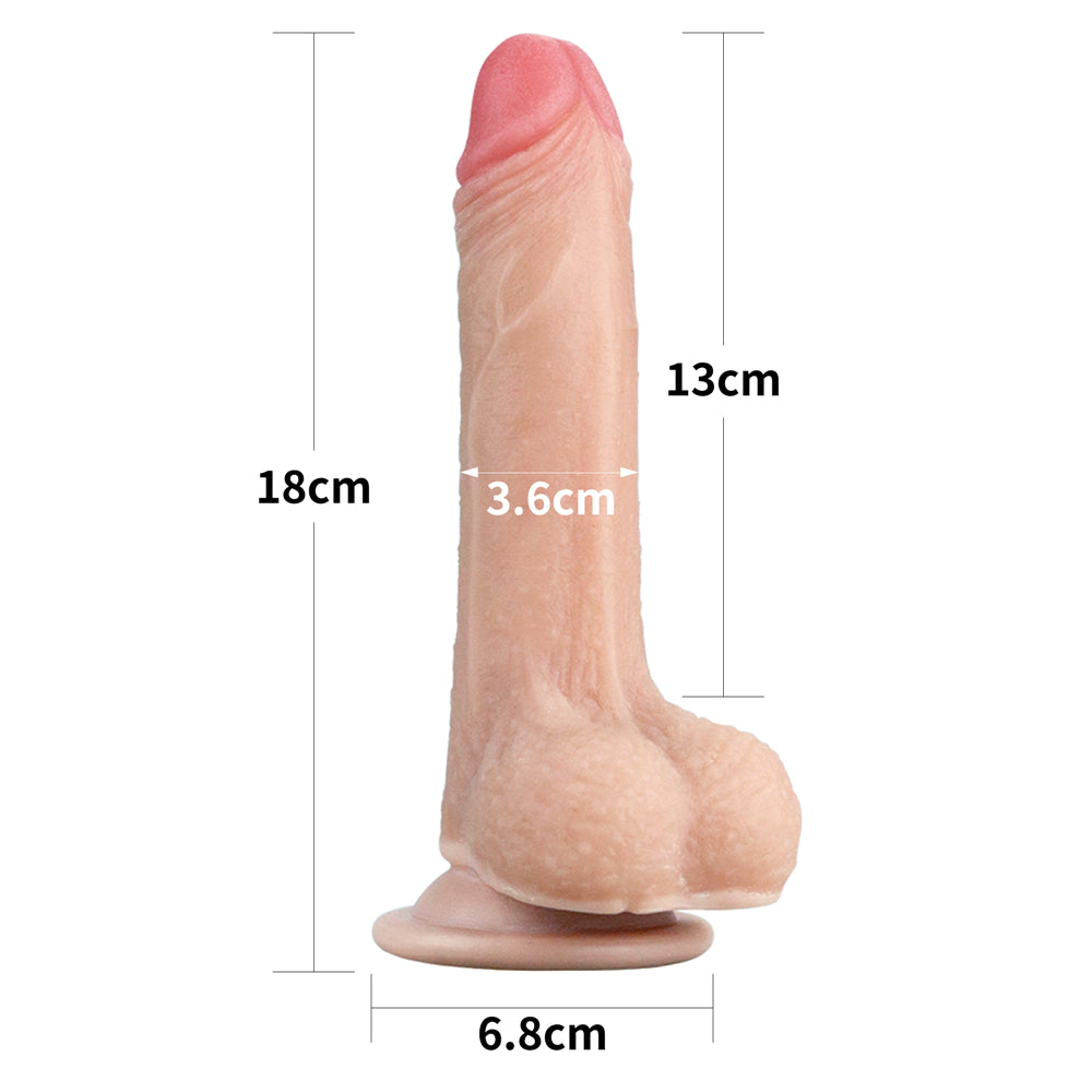 Lovetoy Sliding-Skin Dual Layered Dildo Deri Penetrasyon 18 cm Realistik Penis LV317001