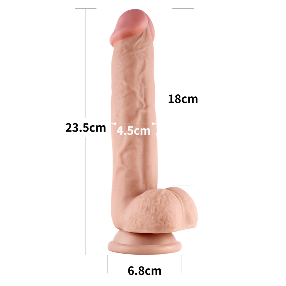 Lovetoy Sliding-Skin Dual Layered Dildo Deri Penetrasyon 23,5 cm Realistik Penis LV317004