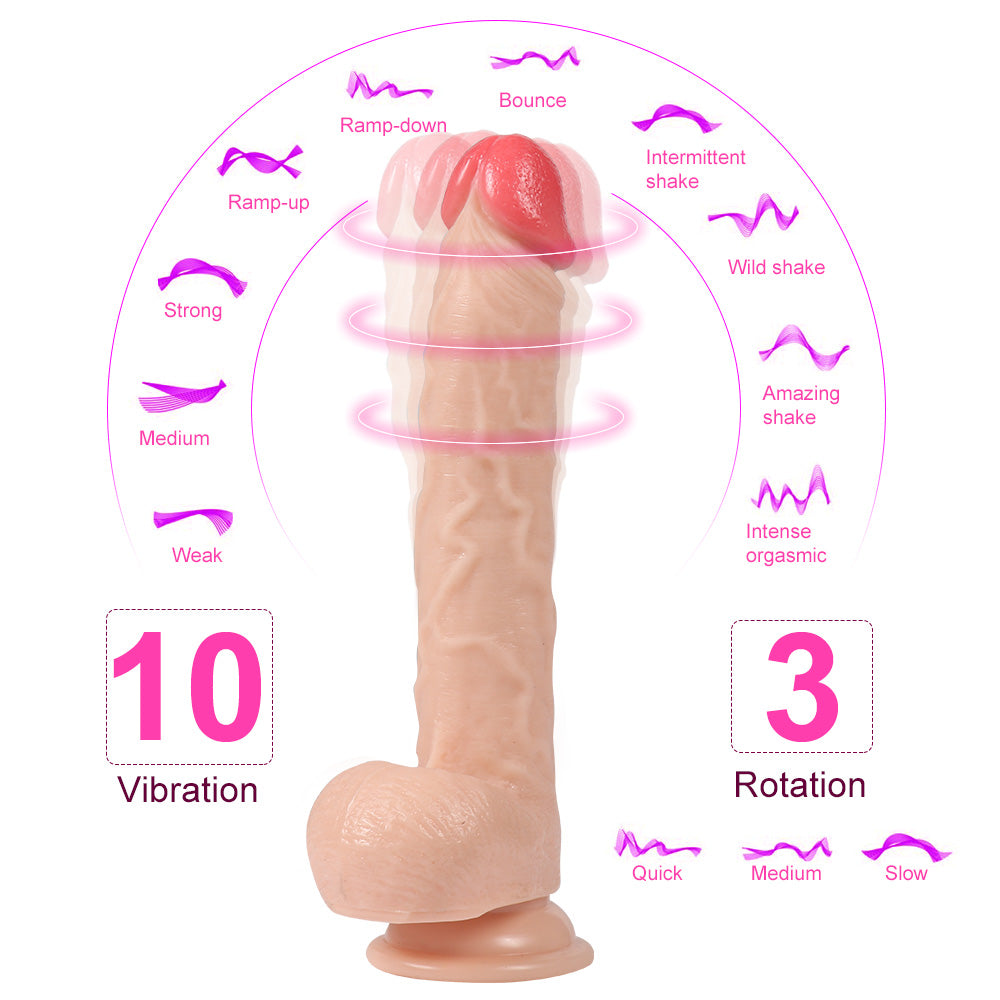 Shequ Jeff Swaying Hareketli Dönebilen 23 cm Realistik Vibratör SQ-T10013