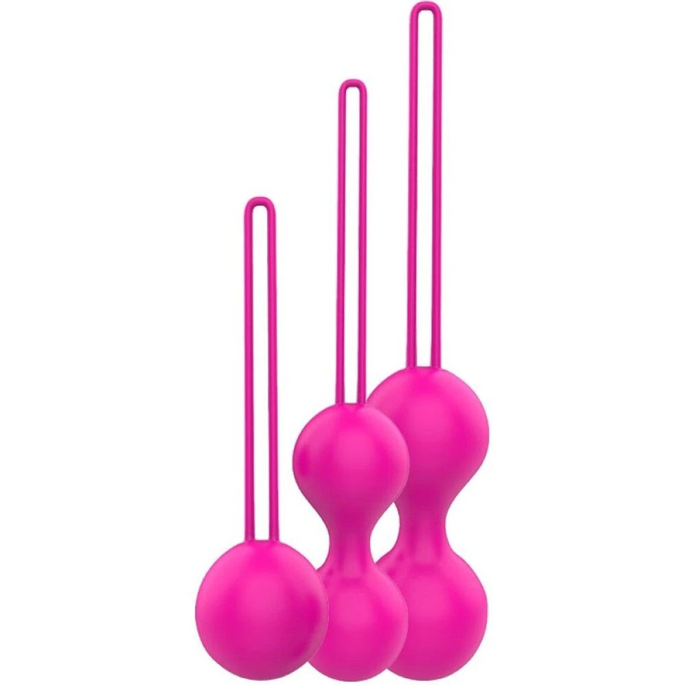 Benwa Ball Medikal Silikon Metal Jiggle Kegel Top Set Pink