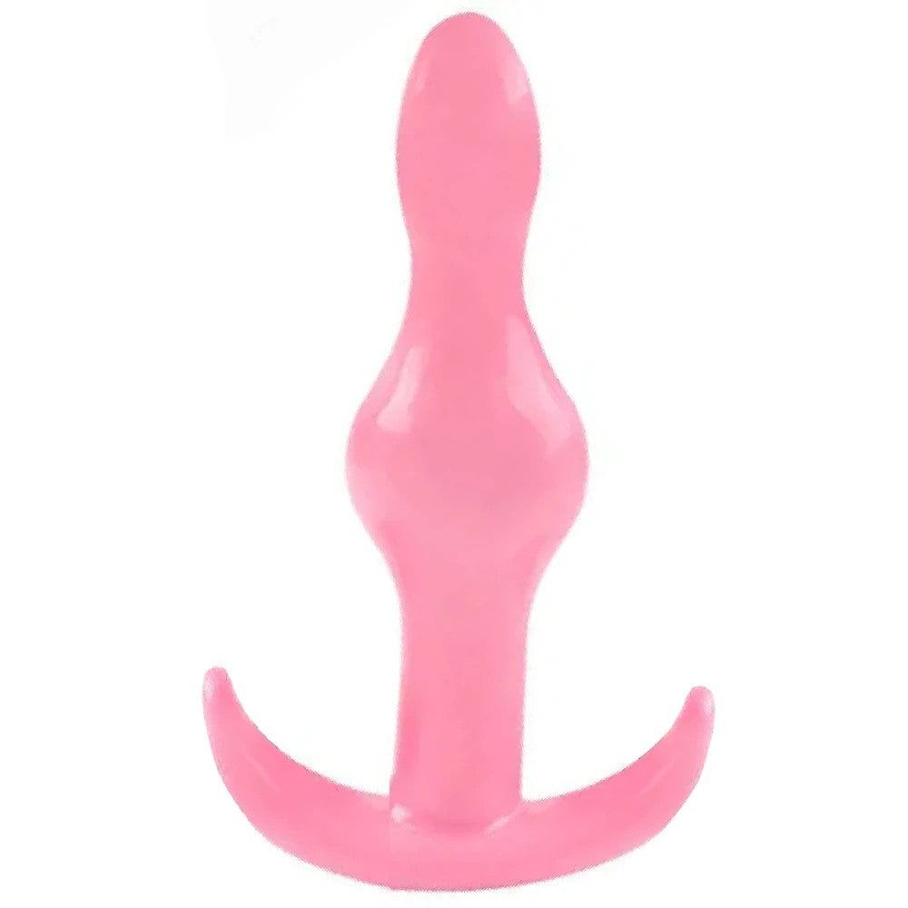 Silicone Two Ribbed Anal Alıştırıcı Plug Pink