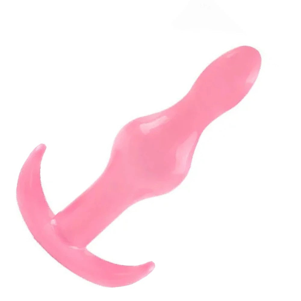 Silicone Two Ribbed Anal Alıştırıcı Plug Pink