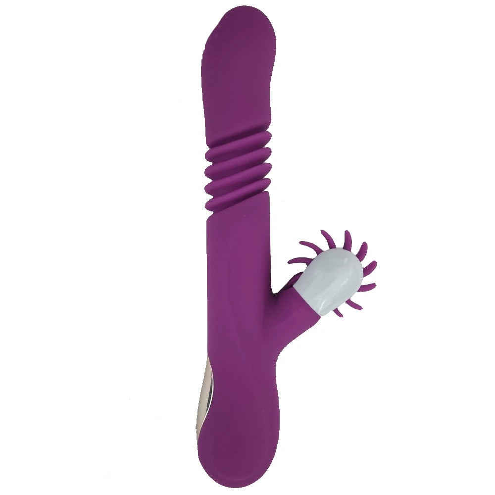 Man Nuo Annie Rotation Telescopic Tongue Isıtmalı ve İleri Geri Hareketli Rabbit Vibratör Purple