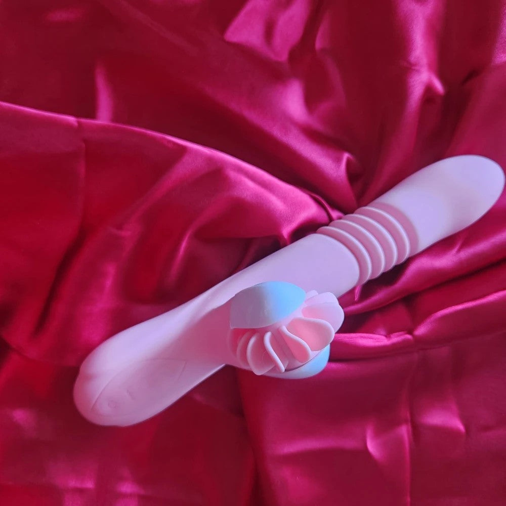 Man Nuo Annie Rotation Telescopic Tongue Isıtmalı ve İleri Geri Hareketli Rabbit Vibratör Pink