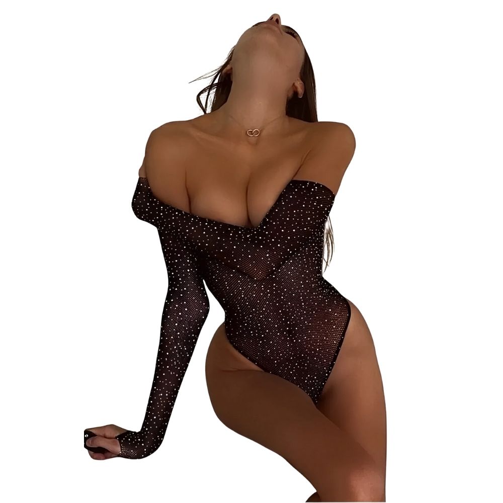 Fantasy Wear Taşlı File Bodysuit Vücut Çorabı