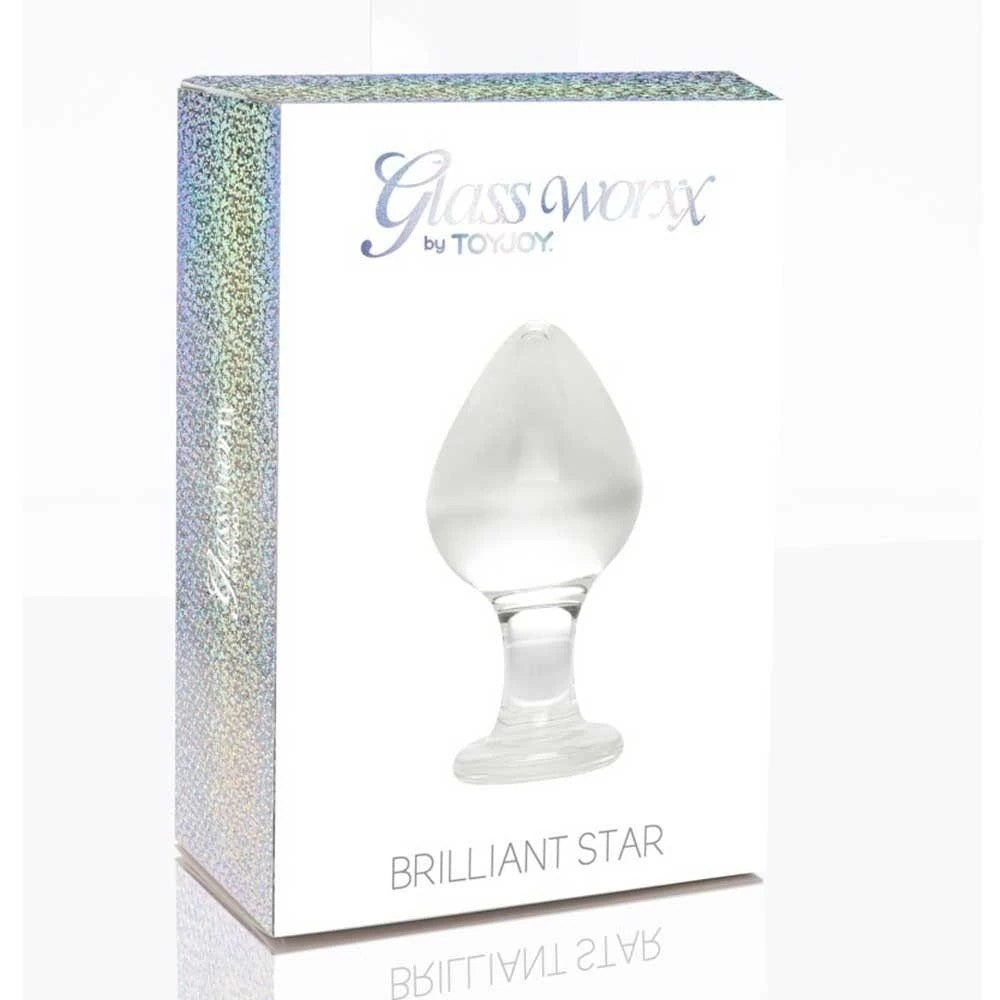 ToyJoy Glass Worxx Brilliant Star Anal Plug Cam Dildo