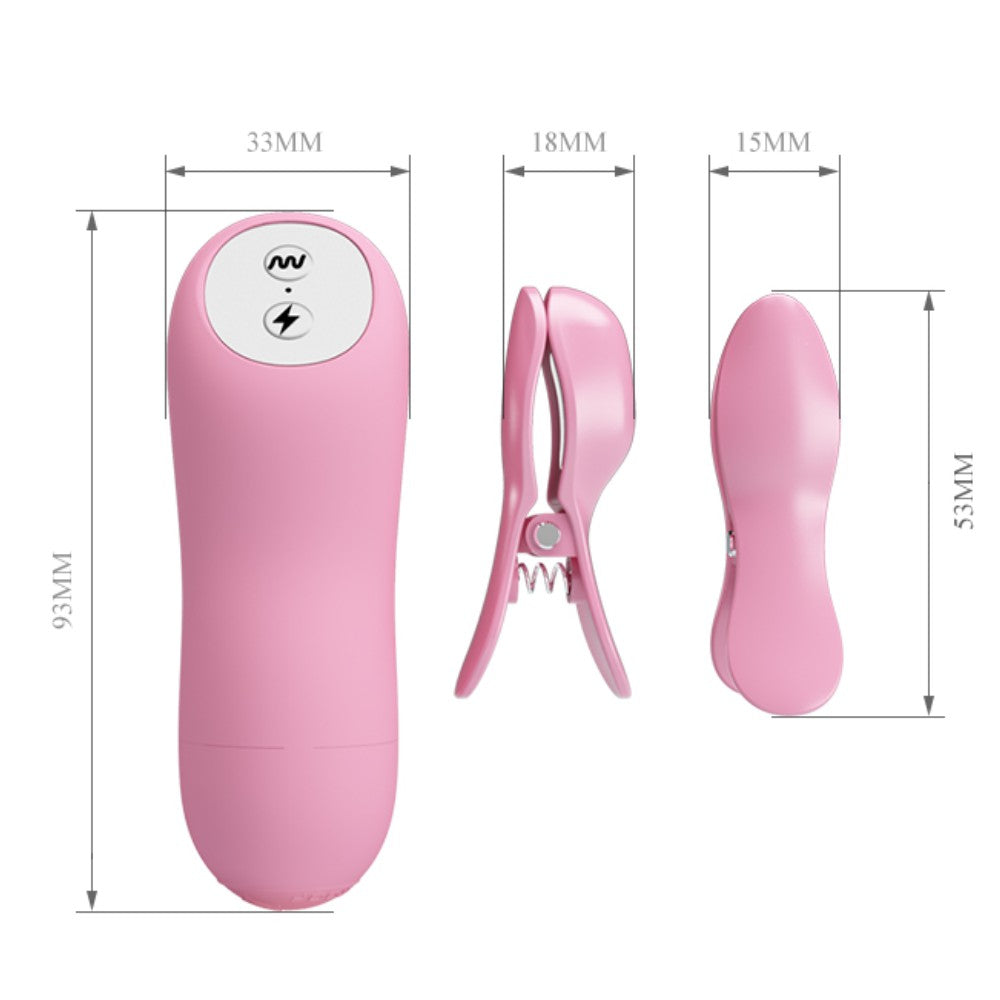 Baile Titreşimli Elektro Şoklu Meme Ucu Vibratörü Pembe BI-014648