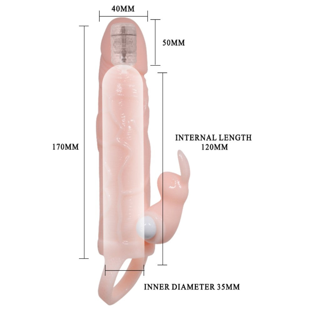 Baile Brave Man Penis Extension Klitoris Uyarıcılı Titreşimli Penis Kılıfı BI-026225